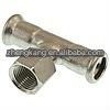 Female Connection Stainless Steel Equal Tee DVGW Standard Plumbing Type