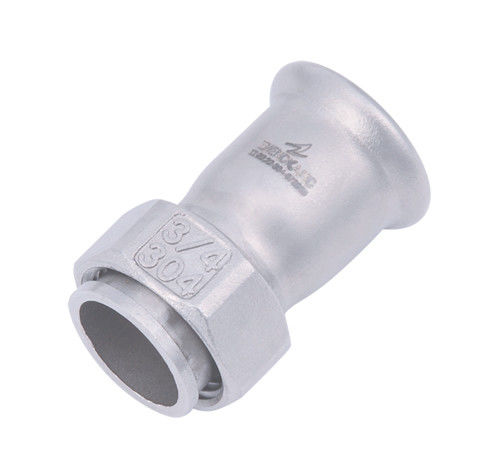 Forged Inox Press Fittings Tee Type Stainless Steel Adapter With Union Nut